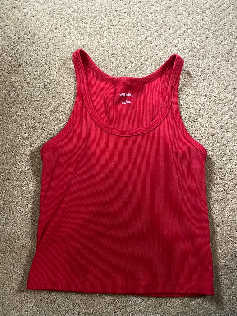 Women’s Red Ribbed Tank Top - Brand: Wild Fable